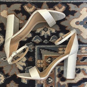 Sam Edelman Silver Block Heel Sandals